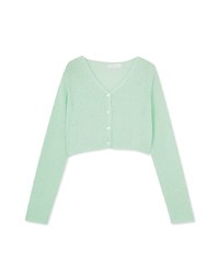 Pastel Color Correction Heart Shaped Button Knit Top