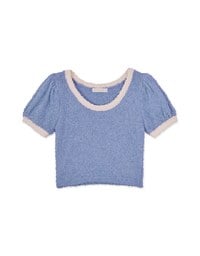 Teaxtured Knit Puff Short Sleeve Top