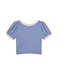 Teaxtured Knit Puff Short Sleeve Top