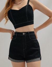 Fashionable Stitched Jeans Denim Padded Vest