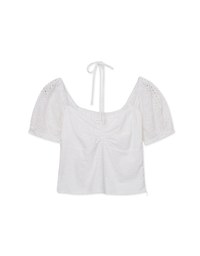 Embroidered Tie Strap Top