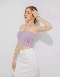 Woven Texture Halter Padded Tube Top