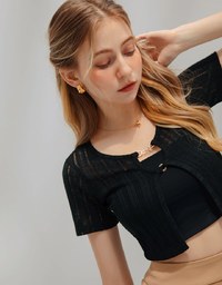 Gold Chain Sheer Hollow Top