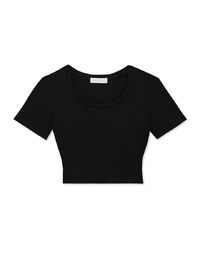 Plain Round Neck Ribbed Top