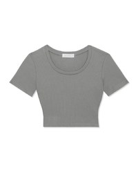 Plain Round Neck Ribbed Top