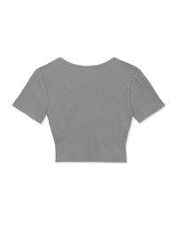 Plain Round Neck Ribbed Top