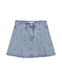 Vintage Pleated Jeans Denim Skirts