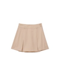 Solid Color Pleated Skirt