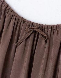 Textured Drawstring Tiered Long Skirt