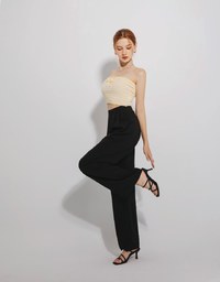 Concealed Placket Pleated Long Pants