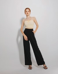 Concealed Placket Pleated Long Pants