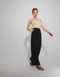 Concealed Placket Pleated Long Pants