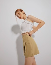 Pleated Waistless Suit Shorts