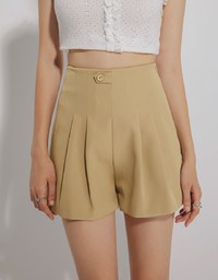 Pleated Waistless Suit Shorts