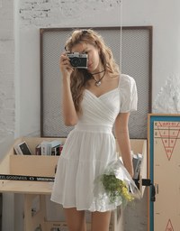 Heart-shaped Lace Embroidered Flare Dress