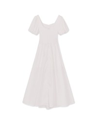 French Retro Hollow Puff Short Sleeve Dress