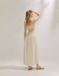 Draped Slit Strap Padded Maxi Dress