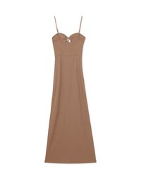 2Way Hollow Bodycon Slit Padded Maxi Dress