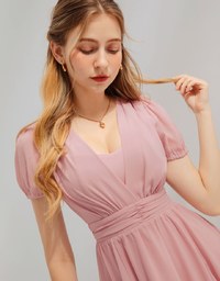 Sheer Layered Padded Mini Dress