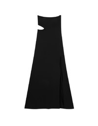 Modal Hollow Slit Tube Padded Maxi Dress