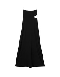 Modal Hollow Slit Tube Padded Maxi Dress