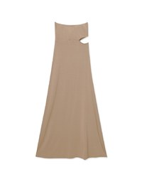 Modal Hollow Slit Tube Padded Maxi Dress