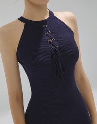 Sexy Tie Strap Bodycon Knitted Mini Dress