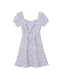 French Striped Bubble Gauze Mini Dress