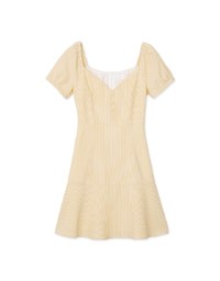 French Striped Bubble Gauze Mini Dress