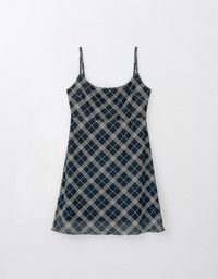 Spaghetti Strap Checkered Cami Mini Dress