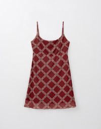 Spaghetti Strap Checkered Cami Mini Dress