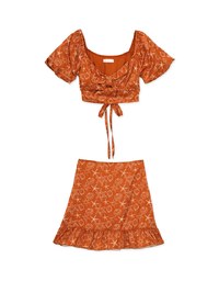 Bohemian Boho Style Starfish Shell Short Sleeve Set Wear