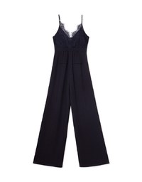 French Style Eyeleash Embroidered Padded Jumpsuit