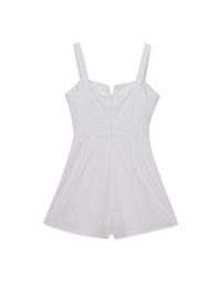 V Neckline Pleated Sleeveless Padded Playsuit