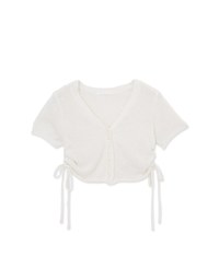 Side Ruched Cardigan Knit Top