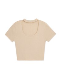 U Neck Halter Hollow Out Knit Top