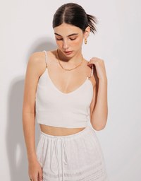 Pearl Chain Knit Cami Top