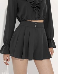 Textured Chiffon Pleated Shorts