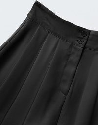 Textured Chiffon Pleated Shorts