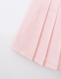 【HXA Design】Qipao SKORTS Satin Floral Embroidery Pleated Cheongsam Preppy Skirt H03