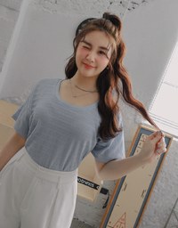 Simple Round Neck Woven Top