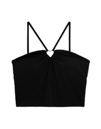 Heart Cut Out Halter Padded Top