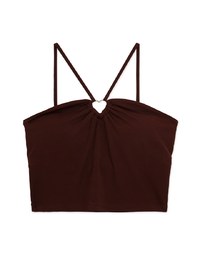 Heart Cut Out Halter Padded Top