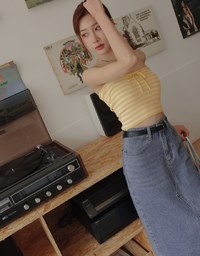 Classic Slit Jeans Denim Long Skirt