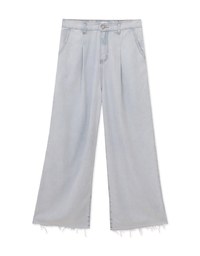 Cool Breeze Pleated Jeans Denim High Waisted Wide Pants Culottes