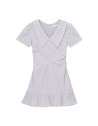 French Large Collar Tiered Mini Dress