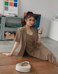 UV Skin Protection Cinched Waist Suit Maxi Dress