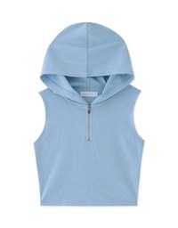 Hooded Knit Top with Zipper