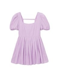 Sweet Puff Sleeve Square Neck Pleated Top