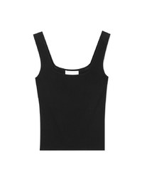 Simple Square Neck Mesh Tank Top